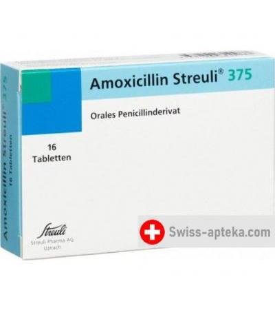 Амоксициллин Штройли 375 мг 16 таблеток