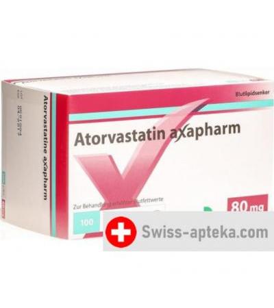 Аторвастатин Аксафарм 80 мг 100 таблеток покрытых оболочкой