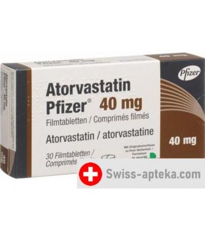 Аторвастатин Пфайзер 40 мг 30 таблеток покрытых оболочкой
