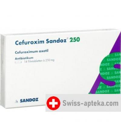 Цефуроксим Сандоз 250 мг 14 таблеток покрытых оболочкой