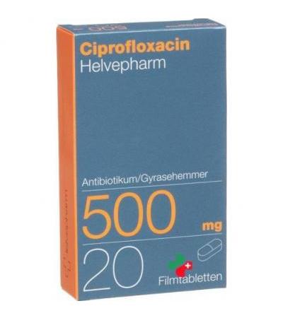 Ципрофлоксацин Хелвефарм 500 мг 20 таблеток покрытых оболочкой