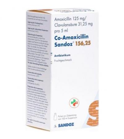 CO Амоксициллин Сандоз 156.25 мг 100 мл порошок для суспензии