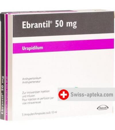 Эбрантил 50 мг/10 мл 5 ампул 10 мл раствор для инъекций