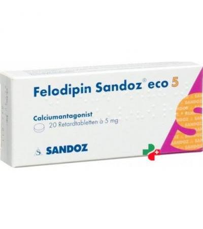 Фелодипин Сандоз ЭКО 5 мг 20 ретард таблеток