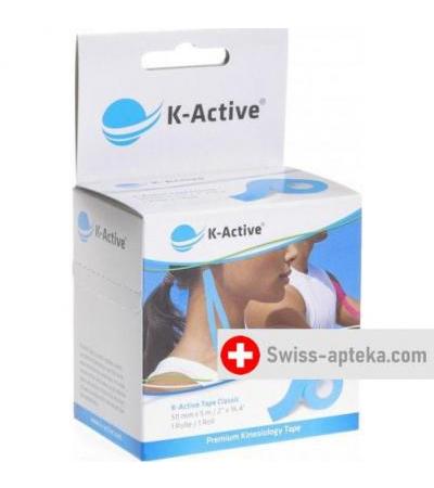 K-active Kinesio Tape 5смx5m Blau Wasserabweisend