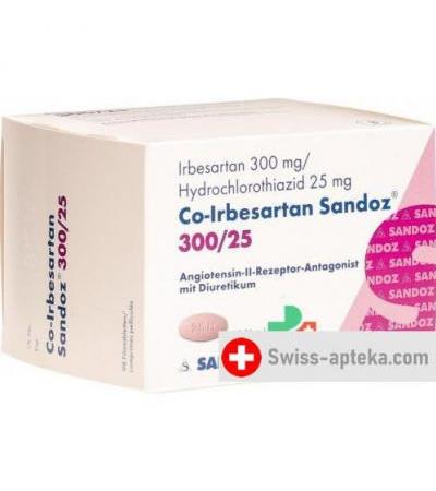 КО Ирбесартан Сандоз 300/25 мг 98 таблеток покрытых оболочкой