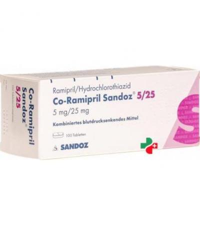 КО Рамиприл Сандоз 5/25 100 таблеток