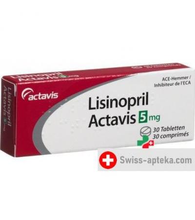 Лизиноприл Актавис 5 мг 30 таблеток