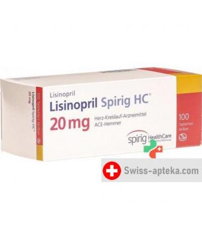 Лизиноприл Спириг таблеток 20 мг 100 таблеток