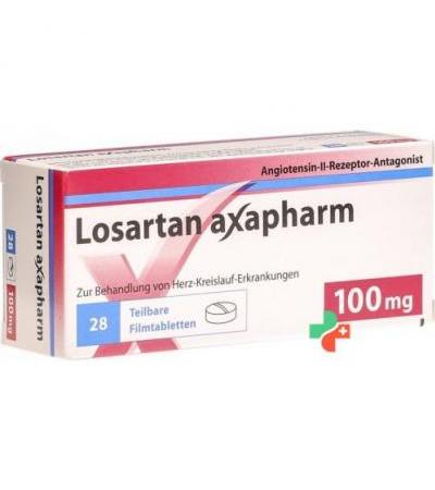 Лозартан Аксафарм 100 мг 28 таблеток покрытых оболочкой