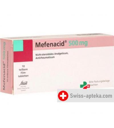 Мефенацид 500 мг 10 делимых таблеток покрытых оболочкой