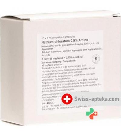 Натрия хлорид Амино 0.9% 10 ампул 5 мл раствор для инъекций