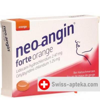 Нео Ангин Форте апельсиновые 24 пастилки для горла 