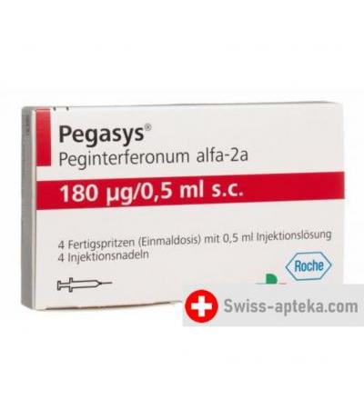 Пегасис раствор для инъекций 180 мкг/0.5 мл 4 заполненных шприца 0.5 мл