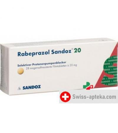 Рабепразол Сандоз 20 мг 28 таблеток покрытых оболочкой