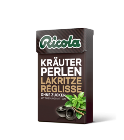 Рикола лакрица жемчужины 25 грамм коробочка