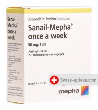 Санаил Мефа уанс 50 мг/мл 2.5 мл лак для ногтей раз в неделю