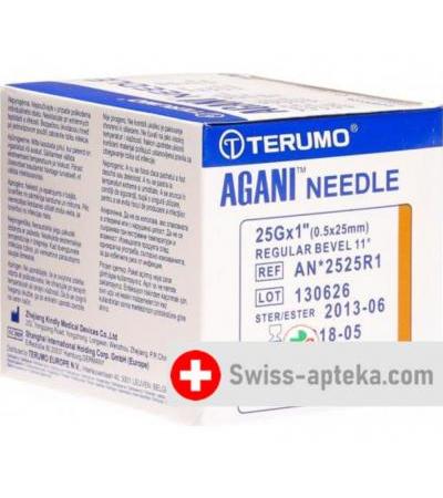 Terumo Agani Einmalkanulen 25г 0.5x25мм Orange 100 штук