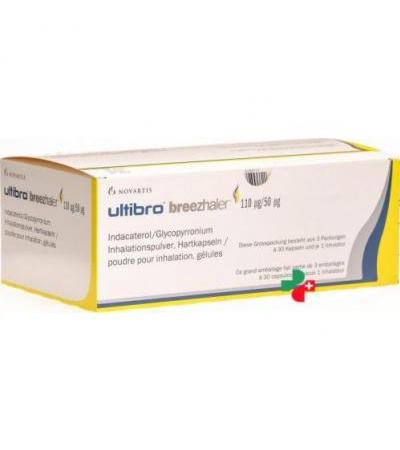 Ультибро Бризхалер 110 мкг/50 мкг 3 X 30 капсул +1 ингалятор 