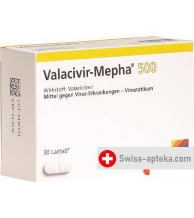 Валацивир Мефа 500 мг 30 таблеток покрытых оболочкой