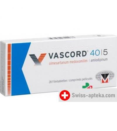 Васкорд 40/5 мг 28 таблеток покрытых оболочкой