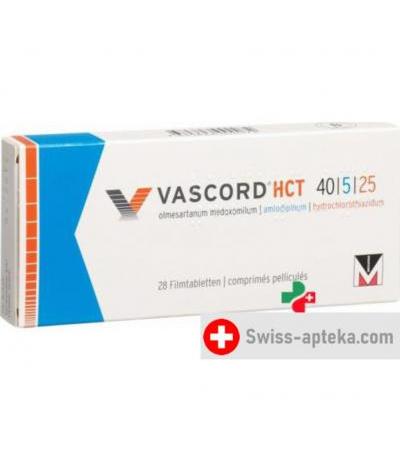 Васкорд HCT 40/5/25 мг 28 таблеток покрытых оболочкой 