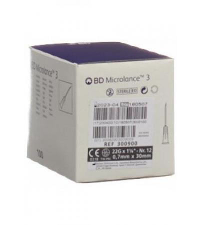 BD MICROLANCE 3 Inj Kanüle 0.70x30mm schwa 100 Stk