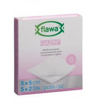 FLAWA Gazin Mullkompres 5x5cm steril 5 x 2 Stk