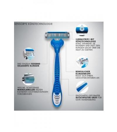 GILLETTE Einwegrasierer Sensor3 Cool 4+2 6 Stk