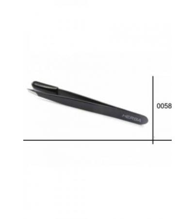 HERBA Pinzette schräg Inox schwarz mit Herba-Logo