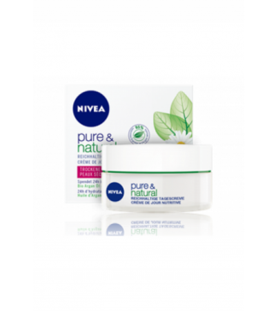 NIVEA Pure&Natural Reichtaltige Tagescreme 50 ml
