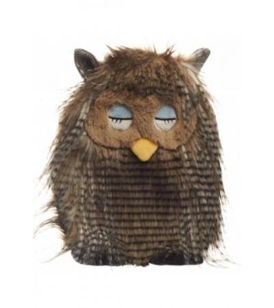 SÄNGER Wärmflasche Naturkau Plüsc 0.8l Eule Federn