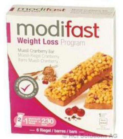 MODIFAST PROGRAMM RIEGEL CRANBERRY ROTE FRÜCHTE 6 X 31 G