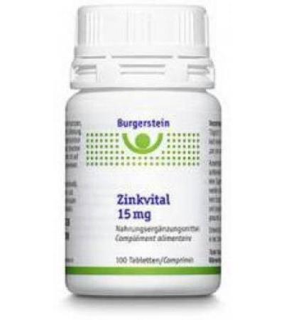 BURGERSTEIN ZINKVITAL TABL 15 MG DS KURMITTEL, 100STK