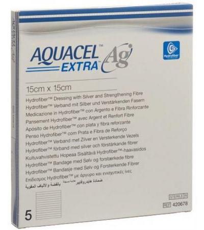 AQUACEL AG EXTRA HYDROFIBER VERBAND 15 X 15 CM 5 STÜCK