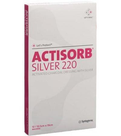 ACTISORB SILVER 220 KOHLEVERBAND 19X10.5CM 10 STK