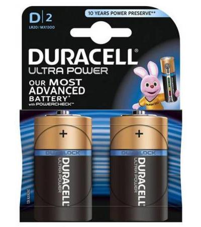 DURACELL BATTERIE ULTRA POWER MN1300 D 1.5V 2 STK