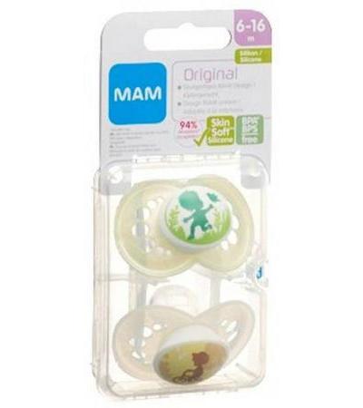 MAM ORIGINAL NUGGI SILIKON 6-16 MONATE GIRL 2 STK