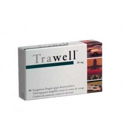 TRAWELL KAUGUMMI DRAGÉES 20 MG 10 STK