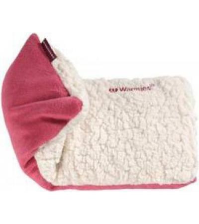 WARMIES HOT PAK SHERPA BEIGE ROT KRÄUTER-FÜLLUNG