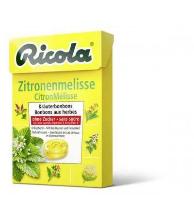 RICOLA ZITRONENMELISSE KRÄUTERBONBONS OHNE ZUCKER BOX 50 G