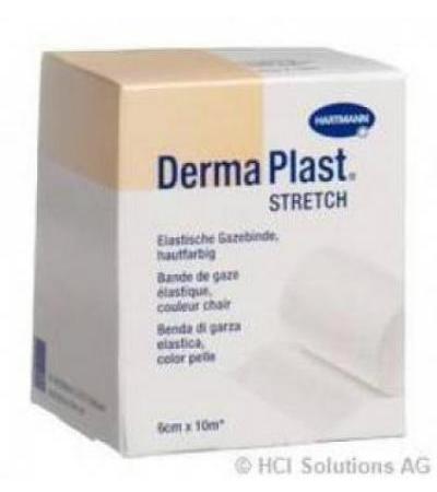 DERMAPLAST STRETCH ELASTISCHE GAZEBINDE 6CMX10M HAUTFARBIG
