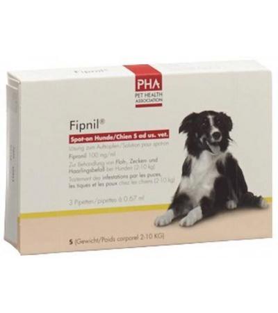 FIPNIL SPOT-ON AD US. VET. LÖS HUNDE S (2-10KG) 3 X 0.67 ML