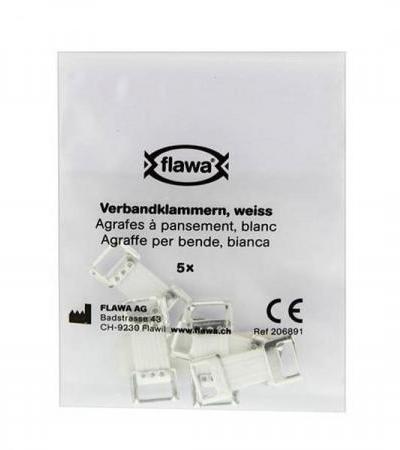 FLAWA VERBANDKLAMMERN 14MM WEISS BTL 5 STK