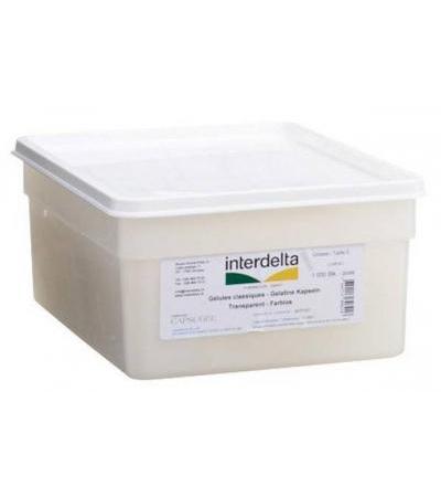 GELATINE KAPSELN 0 TRANSPARENT INTERDELTA BOX 1000 STK