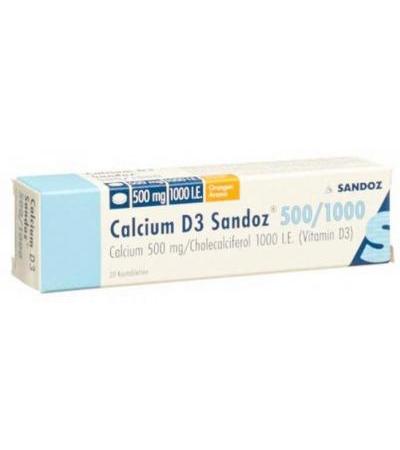 CALCIUM D3 SANDOZ 500/1000 20 KAUTABLETTEN