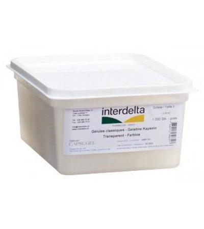 GELATINE KAPSELN 3 TRANSPARENT INTERDELTA BOX 1000 STK