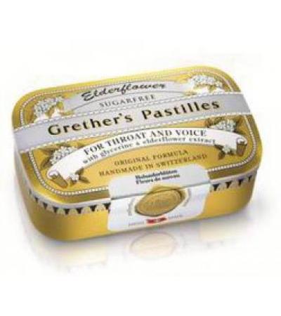GRETHERS ELDERFLOWER PASTILLEN OHNE ZUCKER DS 110 G