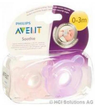 AVENT PHILIPS SOOTHIE NUGGI PINK/VIOLETT 0-3 MONATE 2 STK