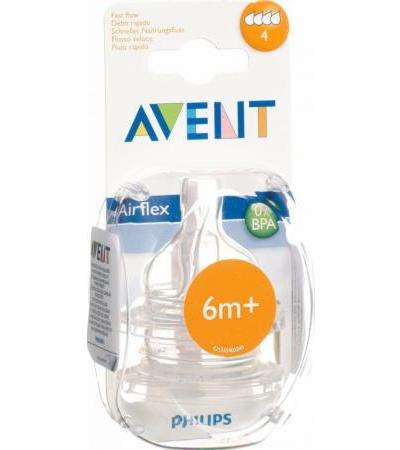 Avent Philips Milch Sauger 4 Loch Airflex 2 штуки